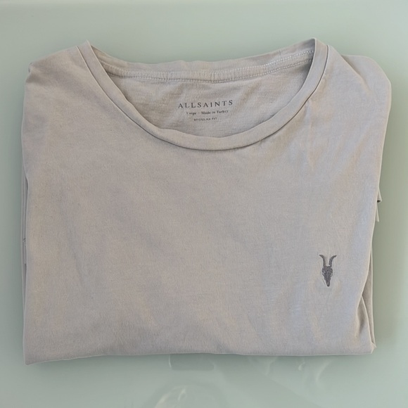 AllSaints Brace Tonic Slim Fit Cotton T-Shirt | Size: Large, Color:Marble Grey - Picture 3 of 5